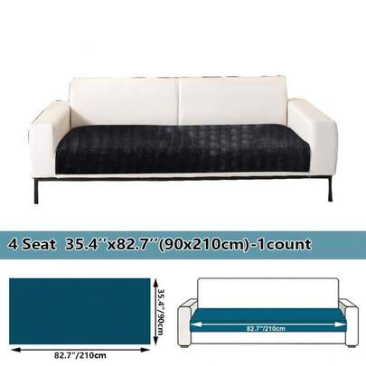 Solid Color Plush Sofa Cushion Cover, 1 Count Non-Slip Soft Comfortable Sofa Mat, Fashion Couch Protector, Sofa Protector For Home Living Room Bedroom