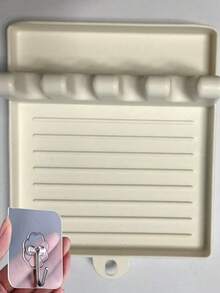 3pcs Kitchen Spatula Rack, Spoon/Chopsticks/Lid Storage Pad, Multi-Functional Household Storage Rack, 4 Card Slot Stove Appliance Bracket Easy To Clean, With Hanging Holes For Hanging And Draining, Multi-Functional Kitchen Storage Rack - Spatula, Spoon And Lid Hanging Rack | Household And Camper Countop Storage Rack, Practical Hook (Color Random)