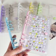 Bìa rời A6, Sổ dán hình, Niêm phong, Hộp đựng nhãn dán 3D, Bộ sổ tay PVC 6 vòng, Nhật ký tự làm - Nhiều màu - Xem 5