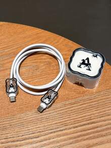 3 件套数据线充电器保护套，UV 喷漆波浪和 26 个字母图案 A/B/C/D/E/F/G/H/Y/J/K/L/M/N/O/P/Q/R/S/T/U/V/W/S/Y/Z，适用于 20W 英国 Apple 快速充电器