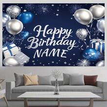 1 szt. Spersonalizowane tło urodzinowe z imieniem, dekoracja ścienna na imprezę, wystrój domu odpowiedni na różne okazje