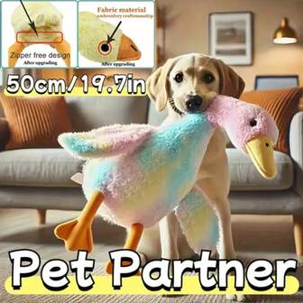 1pc Soft Duck: Colorful Tie-Dye Plush Doll For Cats & Dogs, Upgraded Version (Embroidered Eyes + No Zipper Design), Companion Dog, Washable Giant Cat & Dog Duck Doll, Soft Plush Doll, Dog Companion Doll, Pet Holiday Gift, Halloween, Christmas!