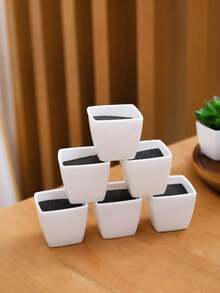 6 Stücke künstliche Plastik Sukkulenten Pflanzen & Töpfe DIY Deko, Hotel/Heim Garten Plastik Sukkulenten Dekoration, farbbeständige Plastik Sukkulenten DIY Grünpflanzendekoration