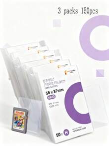 50 hojas/paquete, película de tarjeta CPP transparente de alta calidad de 3 pulgadas, cubierta protectora de tarjeta B8 reforzada