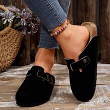 Flat Shoes With Comfort Cork Footbed Shoes For Women Stylish And Versatile Slippers For Outdoor Comfort And Elegance Summer Slides Shoes Sandals For Women Flat Outdoor Walking Travel - 黑色 - 查看 5