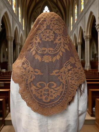 1 pieza de 128cm*65cm Encaje marrón hecho a mano, suministros de manualidades DIY para ropa, sombreros, sofás, pantallas de lámparas, manteles, dobladillos de vestidos, accesorios de prendas