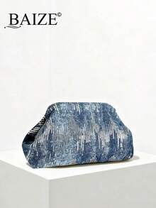 ENBEI BAIZE 2026 优雅牛仔亮片女士手拿包 - 大容量化妆包，Y2K 春季风格钱包，优雅女士手拿包，钱包，假日必备，耐用，女孩度假旅行钱包，女士钱包，时尚复古女士包，优雅女士钱包，完美搭配女士春季服装，母亲节礼物，情人节礼物，婚礼季服装配饰 - 彩色 - 查看 9