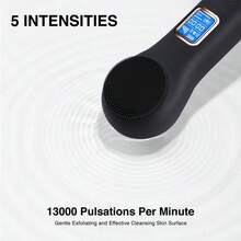 Facial Cleansing Brush, IPX7 Waterproof Rechargeable Silicone Face Scrubber, 5 Cleansing Modes Face Brush For Face Exfoliator, Exfoliating And Massaging Face Scrubber Exfoliator - Black - View 4
