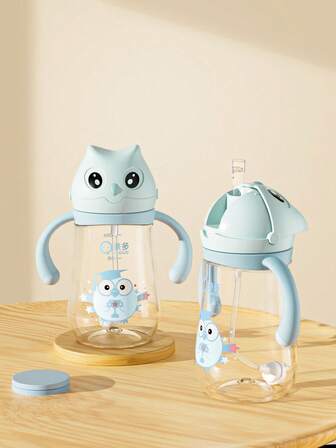 1pc 240ML/300ML Baby Shaped Children's Cup, Cartoon Baby Learning Cup, Tritan Material, Leak-Proof Anti-Drop Gravity Ball, Comfortable Handle, Convenient To Carry, Suitable For 6+ Months Babies At Home, Kindergarten, Outdoor, Holiday Gift