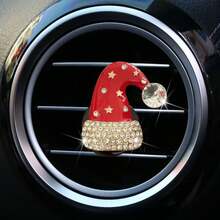 1pc Rhinestone Christmas Car Air Vent Fragrance Clip, Elegant Decoration For Elderly, Car Air Freshener, Perfect Gift