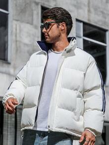 Men's Winter Cotton Coat, Loose And Warm Long-Sleeved Stand-Collar Overcoat, Winter Gift