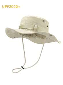 meetsunny 1 件男女款防晒渔夫帽速干可折叠宽边帽透气防紫外线牛仔风格 Boonie 渔夫帽 UPF 2000+ 适合徒步钓鱼海滩