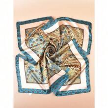 1pc Paisley Pattern Bandana Women Head Scarf Fashion Head Scarf Bandana,Hair Band,Head Band Ideal For Dressing Up Your Look - 孔雀石綠 - 查看 2