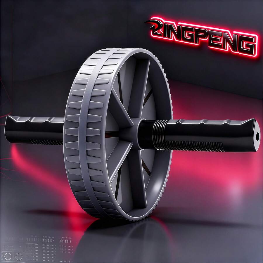 A Single-Wheel Abdominal Roller With A Thickened Steel Pipe For High Load - Bearing Capacity, Sturdy , Suitable As A Home Fitness Training Device.