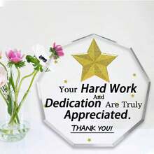 1pc, Polygon Acrylic Plaque, Plaques, Thank You Gifts, Employee Appreciation Gifts, Boss Gifts, Nurse Gifts, Teacher Gifts, Retirement Gifts, Spiritual Gifts For Women, Inspirational Gifts, Funny Office Decor, Desk Decor, Room Decoration, Aesthetic Room Decor - 透明的 - 查看 4