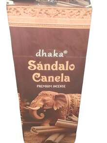 Caja con 6 hexagonales incienso marca Dhaka, aroma sándalo canela alivia el stress y atrae la prosperidad - Café integral - Ver 3