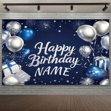 1 szt. Spersonalizowane tło urodzinowe z imieniem, dekoracja ścienna na imprezę, wystrój domu odpowiedni na różne okazje