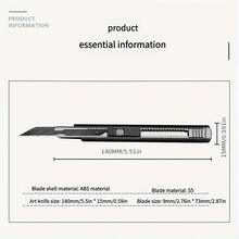 高碳钢美工刀及刀片套装，可更换刀片，快刀，手工剪纸壁纸艺术雕刻刀，圣诞礼物刀，万圣节礼物刀，圣诞节，圣诞剪纸，圣诞包装切割 - 11Pcs:1 knife + 10 blades - 查看 8