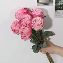 1/3/6支装人造火焰玫瑰，粉色，适合母亲节装饰、婚礼季、毕业礼物、烛光晚餐装饰、学校宿舍办公室装饰、户外派对活动节日生日派对装饰、家居入口酒店餐厅客厅卧室婚礼厨房花园装饰、情人节装饰、复活节装饰、春夏装饰、四季皆宜的装饰 - 彩色 - 查看 15