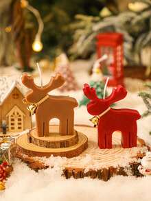 1 pièce Bougie parfumée au cerf de Noël, bougie pour ambiance de fête de Noël, décoration de bureau, décoration de sapin de Noël, décoration d'ambiance de fête de Noël, décorations de Noël, cadeau de Noël, décoration de Noël, décoration de chambre, décoration de maison, cadeaux de Noël, bougies de Noël, parfum de Noël