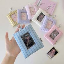 1pc INS Korean Style 3-Inch Photo Card Protector Case, Versatile Student Campus ID Card Holder, Backpack Pendant
