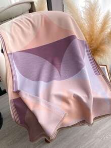 1 Stück Damen Lässig umkehrbarer Faux-Kaschmir Farbblock Muster Schal, modische vielseitige Klimaanlagen Raum Schal Umhang, dick windundurchlässig warmes Accessoire geeignet für den täglichen Gebrauch, Herbst/Winter