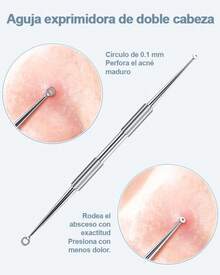 Triko Kit Removedor de Espinillas y Puntos Negros, Extractor de Acné con Estuche Metálico, 5 Herramientas para Eliminar Puntos Negros - 1 - Ver 3