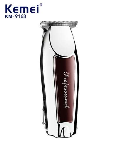 Kemei 1 pièce Tondeuse à cheveux électrique pour hommes KM-9163, rechargeable par USB sans fil, machine de coupe de cheveux domestique, petit coupe-cheveux portable, rasoir de voyage, tondeuse à barbe pour cadeau de petit ami ou de père