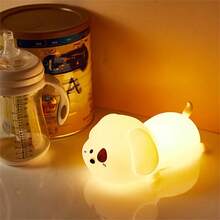 卡通狗硅胶拍手开合床头灯，幼儿园书桌装饰儿童睡眠夜灯 - 狗 - 查看 5