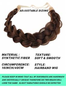 Handmade Braided Hair Band Made Of Artificial Hair Strands. Versatile And Elegant Accessory For Daily Use. Suitable For Women. Perfect For Halloween Celebrations. - Multicolor - View 4