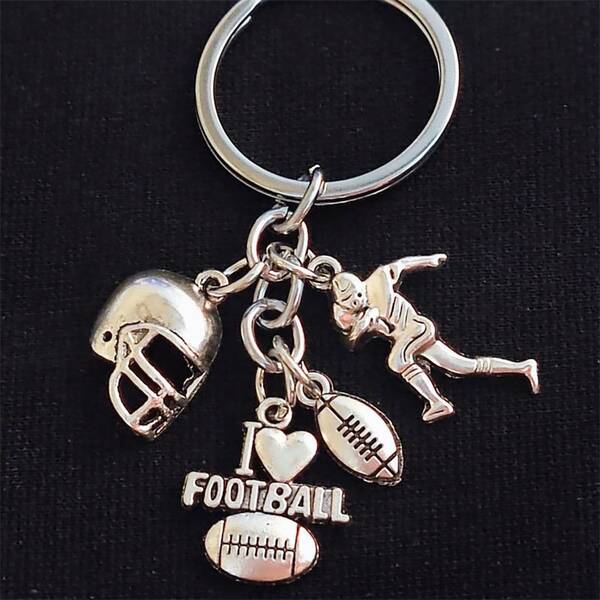 Football Fan's Dream: Mini American Football Helmet Keychain -� !Sports Theme,Floating Design,With Safety Clasp,For Bags And Keys,Men,DIY,Key Ring
