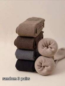 2/3/4/5 Paar Damen Winter Warm Überknie Socken, Damen Knie-/Oberschenkelhoch Socken, Dicke Warme Oberschenkel-/Kniestrümpfe, Verdickte Socken über den Knien, Herbst und Winter Warme Haushalts-Socken (Aufgrund von Licht und Winkel während der Aufnahme kann es leichte Farbunterschiede zum Produkt geben), Kuschelige Socken - Verschiedenfarbig - Übersicht 14