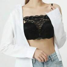 1pcs Elegant Floral Lace Bra Inserts - Light Leakage Prevention & Anti-Glare Shield Pads, 100% Polyester Comfortable Solid Color Lingerie Accessories For Women, 3 Colors (Beige/Black/White), Machine Washable Underwear