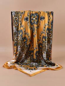 1pc Women's Beach Accessory Summer Beach Headscarf Headband, 90*90inch Satin Square Scarf, Versatile Headwrap, Top Quality Scarf For Party