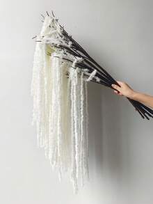 MEHELANY 6/1 pieza Colgante de flor de glicinia artificial de color blanco lechoso, colgante de planta de lágrima de amante, colgante de amaranto de seda artificial, flor de boda burdeos, ramo de boda estilo cascada, adecuado para decoración de fondo de boda, decoración de hotel, arreglo floral DIY, relleno de jarrón, decoración de pared, Día de la Madre, cumpleaños, fiesta, regalo (flor artificial de material de hilo) - blanco lechoso - Ver 7