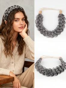 Handmade Braided Hair Band Made Of Artificial Hair Strands. Versatile And Elegant Accessory For Daily Use. Suitable For Women. Perfect For Halloween Celebrations. - Multicolor - View 10