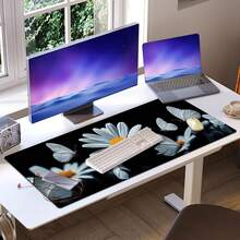 Tapete de computadora de piel de 80 x 30, alfombrilla de mouse larga extendida, impermeable, para oficina y hogar (crisantemo, 31.5 x 11.8 pulgadas) - Cráneo - Ver 1