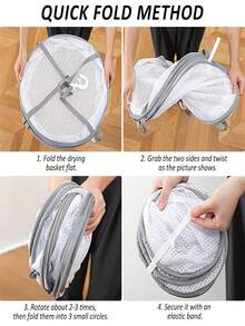 The Clothes Drying Rack Is Foldable. It Is A Mesh Clothes Drying Rack That Saves Space For Drying Sweaters. It Is A Laundry Rack With Internal Fixation, Suitable For Clothes, Towels, Underwear, Indoors And Outdoors. - Multicolor - View 3