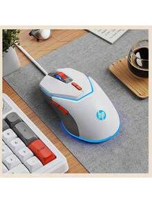 HP Chuột chơi game có dây G360 hỗ trợ lập trình macro, các nút bên có thể lập trình, viền bên bằng cao su chống trượt, giao diện cắm và chạy, thiết kế hai tông màu, tùy chọn ứng dụng đa dạng (trắng và xám). - Tần bì trắng - Xem 1