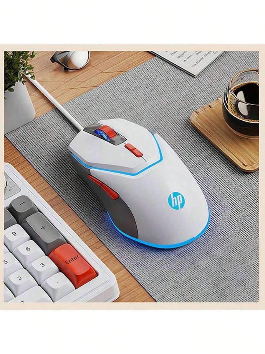 HP Chuột chơi game có dây G360 hỗ trợ lập trình macro, các nút bên có thể lập trình, viền bên bằng cao su chống trượt, giao diện cắm và chạy, thiết kế hai tông màu, tùy chọn ứng dụng đa dạng (trắng và xám). - Tần bì trắng - Xem 1