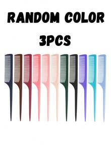 Set de 10 piezas/8 piezas/5 piezas/3 piezas/2 piezas/1 pieza Peine de dientes finos, herramienta profesional de peluquería para hacer pelucas, separar el cabello, arreglar y usar en el salón y en casa - Multicolor - Ver 7