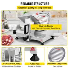 Commercial Meat Slicer, 200W Electric Charcuterie Food Slicer, 350-400RPM Meat Slicer With 8" Carbon Steel Blade, 0 - 0.47 Inch Adjustable Thickness Electric Meat Slicer For Home And Commercial Use - Silver - View 5