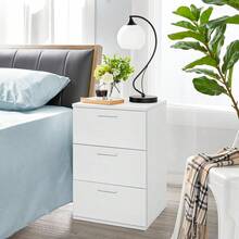 Yaheetech Nachttisch Nachtschrank mit 3 Schublden Boxspringbett Nachtkommode Nachtkonsole Couchtish für Schlafzimmer/Wohnzimmer 35 x 40 x 60, Weiß