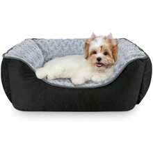 JOEJOY Rectangle Dog Bed For Large Medium Small Dogs - Washable Orthopedic Sofa Bed, Soft Breathable Puppy & Pet Cuddler, Durable Calming Dog Bed With Anti-Slip Bottom, Multiple Sizes,(S(20"X 19"X 6") Black) - Type15 - 查看 1