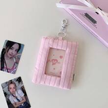 1pc INS Korean Style 3-Inch Photo Card Protector Case, Versatile Student Campus ID Card Holder, Backpack Pendant