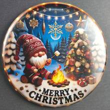 1PC Manual Christmas Bottle Opener Refrigerator Magnets For Beer And Beverages - Easy To Hold Round Bottle Opener, Decorative Fridge Magnet With Nativity, Santa Claus, Snowman Elements, Fun Kitchen Supplies, Thanksgiving, Christmas And New Year Gifts, Christmas Party Supplies, Family Dinner