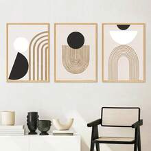 3 buc pictură decorativă abstractă geometrică colorată cu blocuri și linii, artă minimalistă pentru perete, fundal pentru dormitor, poster pe pânză cu imprimeu plat, fără ramă/cu ramă opțională