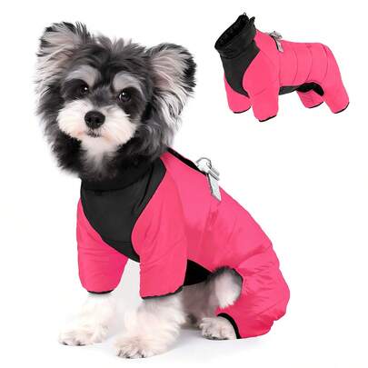 4-Legged Pet Dog Thick Jacket, Windproof Waterproof Warm Outerwear For Small Dogs, Teddy Bear & Poodle Styles, Adjustable Pet Clothes