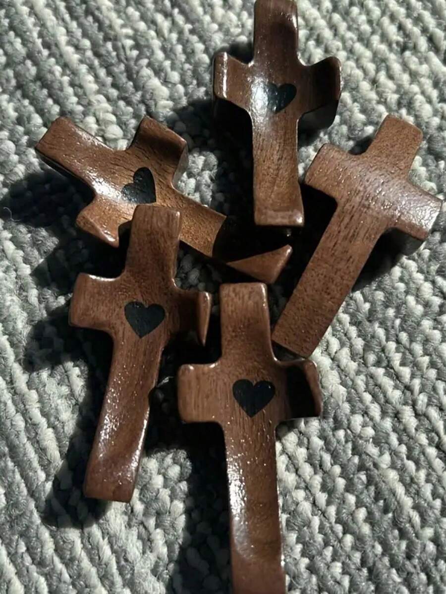 10个/20个/5个/1个装基督教木制十字架装饰品，优雅祈祷舒适手持木制十字架，适合家居和办公室装饰，是派对、生日、毕业典礼的绝佳创意装饰礼物，手工艺术手持十字架礼物，鼓励十字架礼物，家居装饰，圣诞装饰，房间装饰，圣诞节冬季圣诞装饰，家居圣诞礼物，圣诞装饰