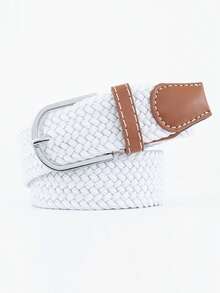 1pc Men Elastic Braided Belt, Holeless Business Casual Golf Waistband Summer, School Casual, Business, Boyfriend Husband Father Dad Men Gift, Daily Wear, Fashion, Teen, Outdoor, Vacation, Athletic, Travel, Street, Boho, Vintage Fall, Autumn, Halloween Autumn-Winter Accessories,Suitable For Teens, Youth,Men,Casual, Outdoor, Athletic, Vacation, Graduation Gifts, Birthday, Daily Wear - White - View 16